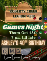 Games Night Thurs Oct 15