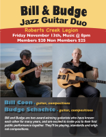 Bill & Budge - Jazz Guitar Duo (Bill Coon - guitar, Budge Schachte - guitar) Nov 13